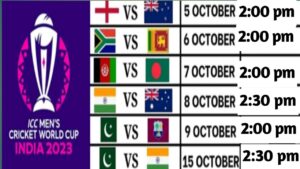ODI World Cup 2023 schedule